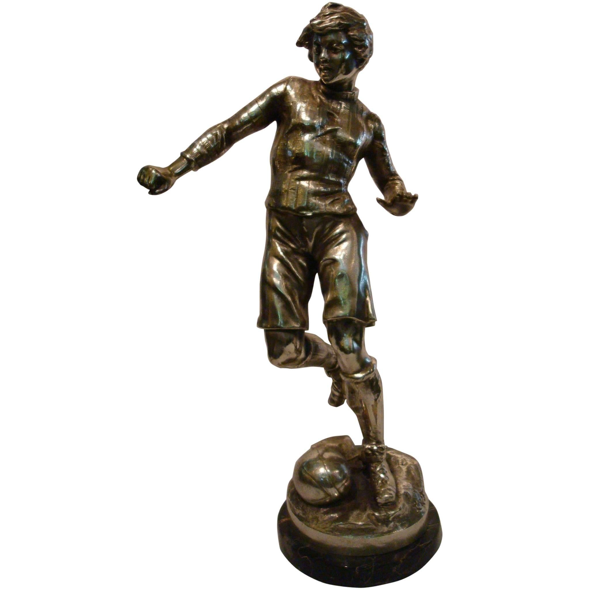 Soccer or Football player Figure, Sculpture or Trophy, France, 1920s