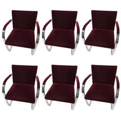 Set of Six Brueton Flat Bar Dining Chairs