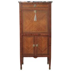 19th Century French Marble-Top Abattant Secretaire with Brass Hardware 10