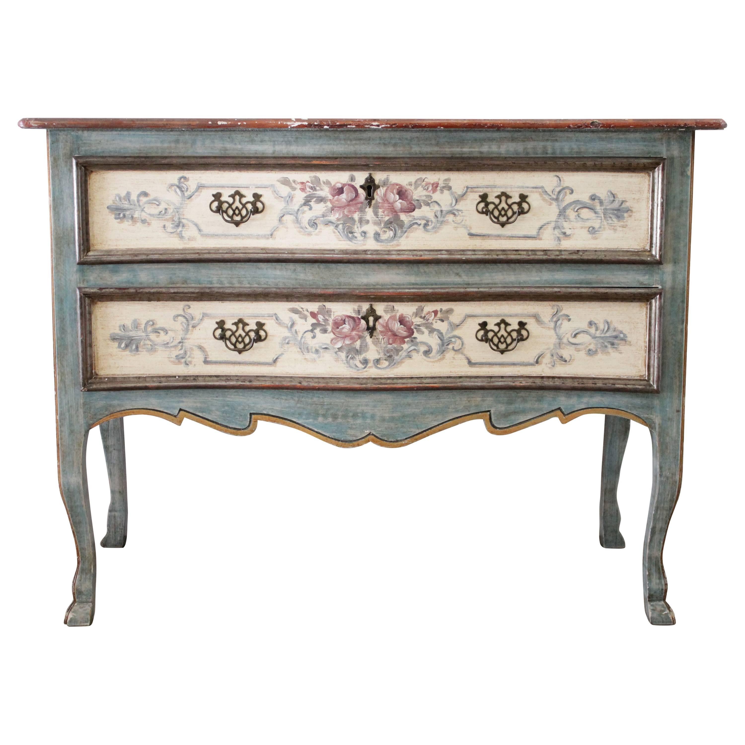 Vintage Italian Hand-Painted Commode