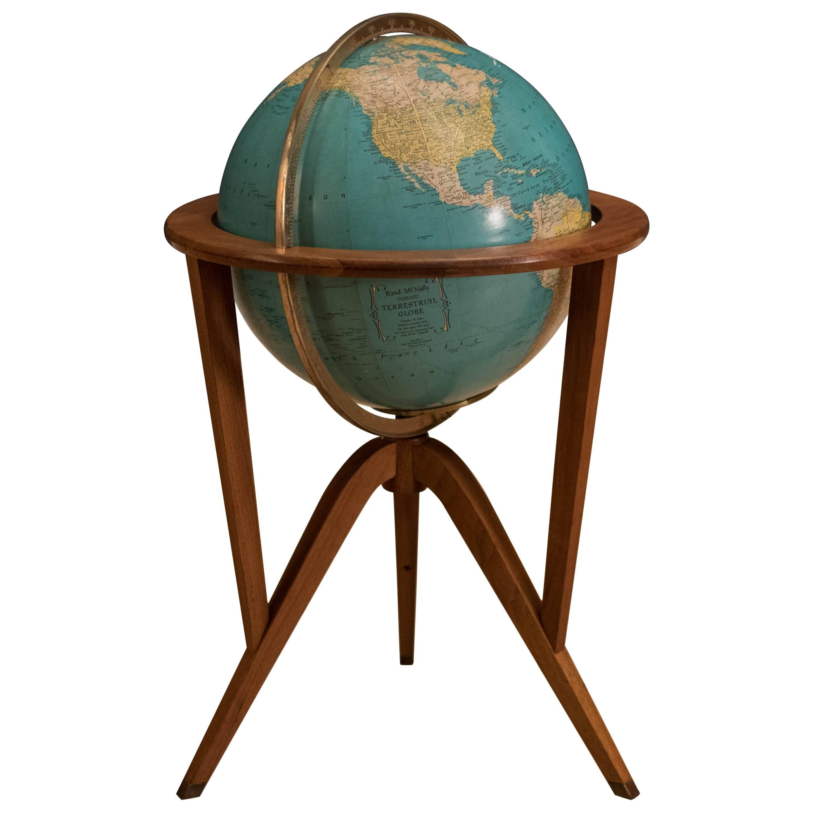 Vintage Illuminated Edward Wormley Globe for Dunbar