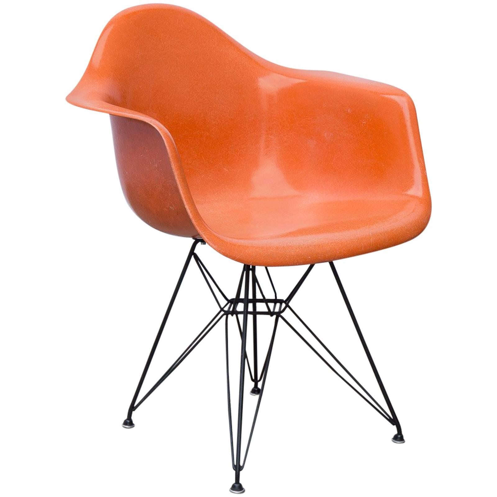 Eames Molded Fiberglass Armchair in Orange