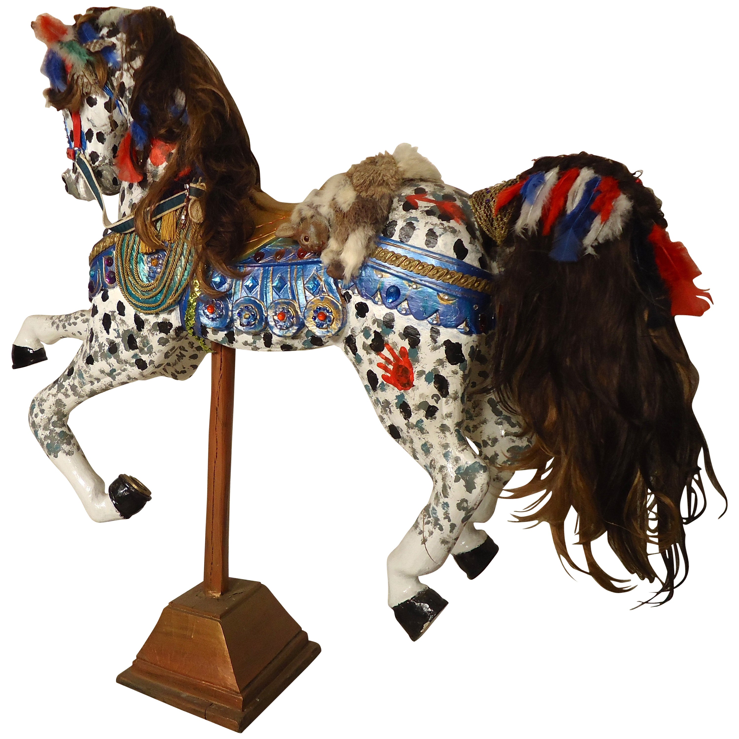Vintage Hand Painted Rocking Horse For Sale at 1stDibs