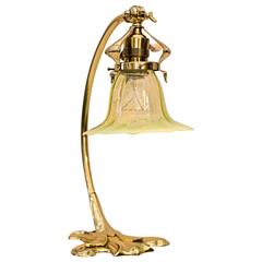Jugendstil Table Lamp with Opaline Glass Shade