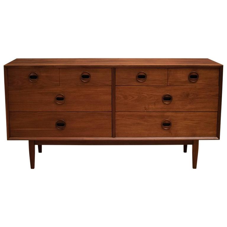 Mid Century Walnut Lowboy Dresser At 1stdibs