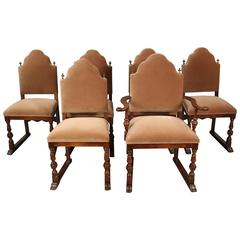 Set of Six Spanish Revival Dining Room Chair