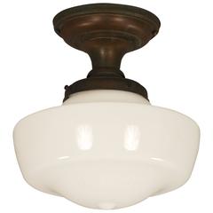 1930s Ceiling Mount with Milk Glass Globe