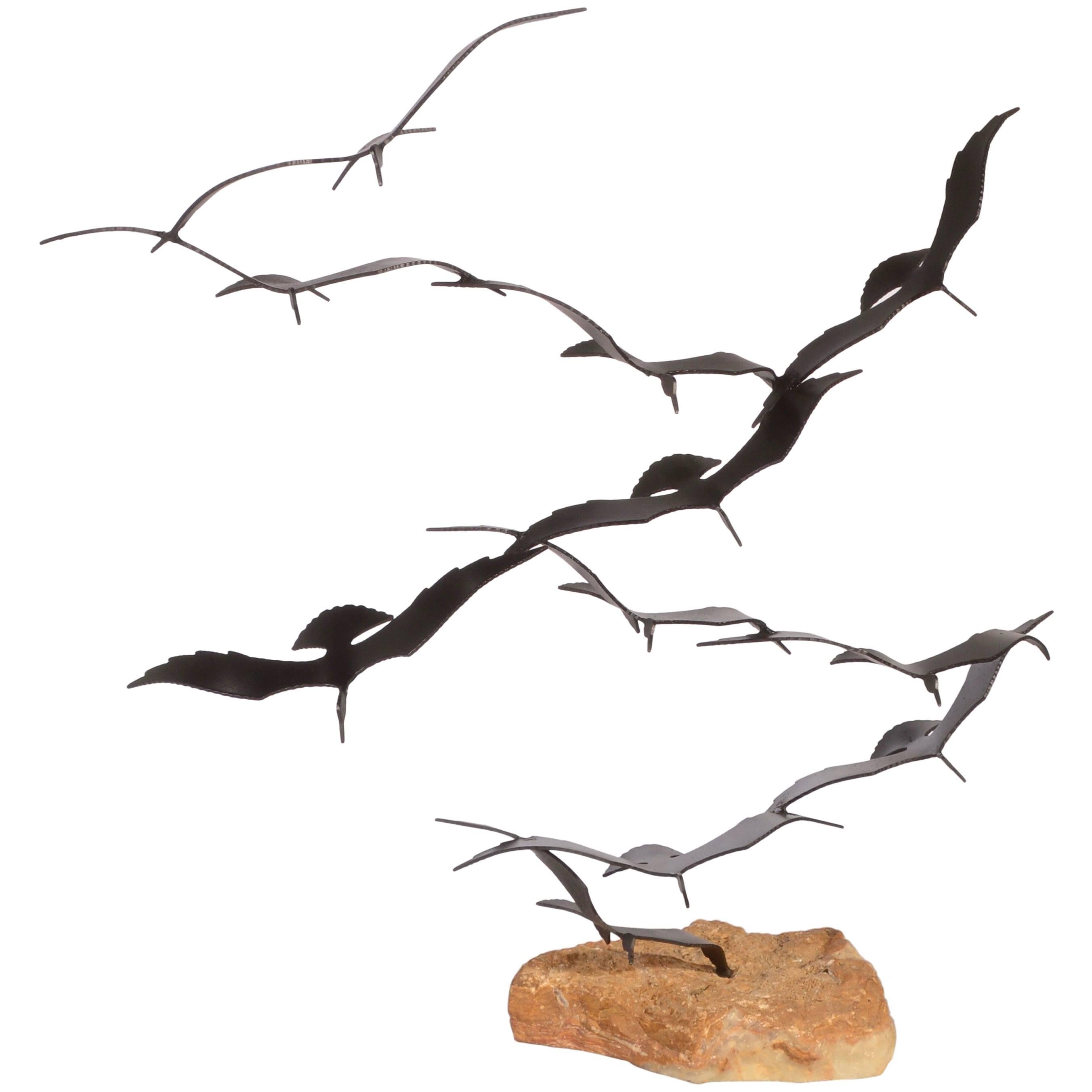 Flock of Seagulls Metal Sculpture by Bijan