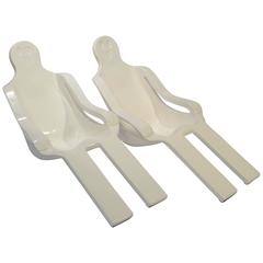 Set of Two Custom Anthropomorphic Fiberglass Chaises Lounge Chairs