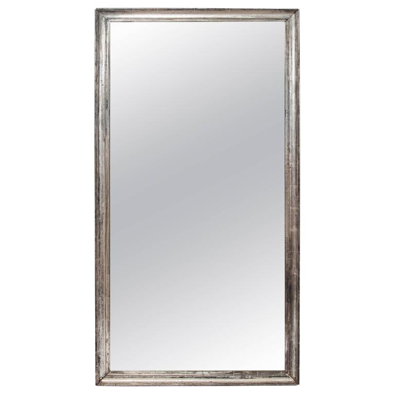 Rectangular Silver Gilt Mirror With The Original Mercury Glass