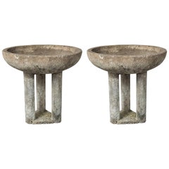 Pair of Large Round Gueridon Planters Sold Separately
