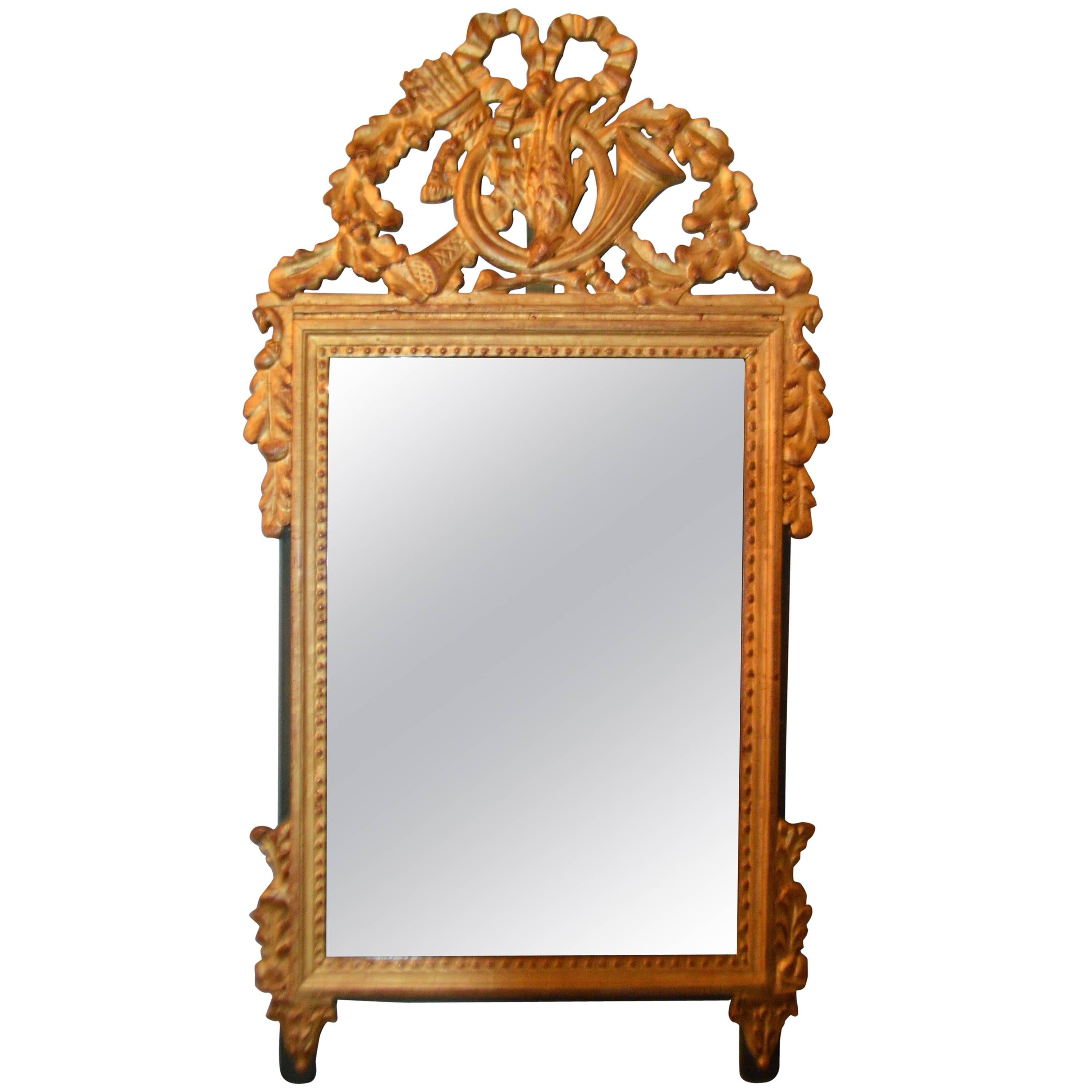 Louis XVI Style Highly Decorative Gilded Mirror For Sale