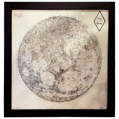 Limited Edition Orthographic Drawing Print of the Moon 2