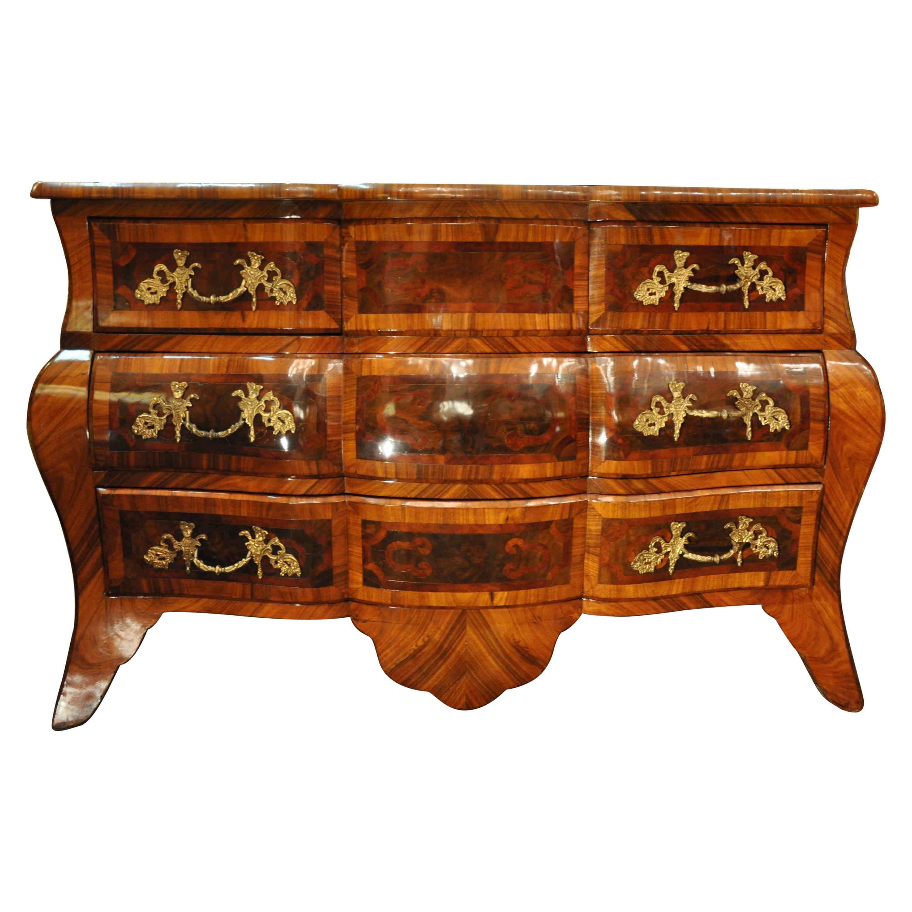 19th Century Italian Wood Gilded Bronze Commode For Sale