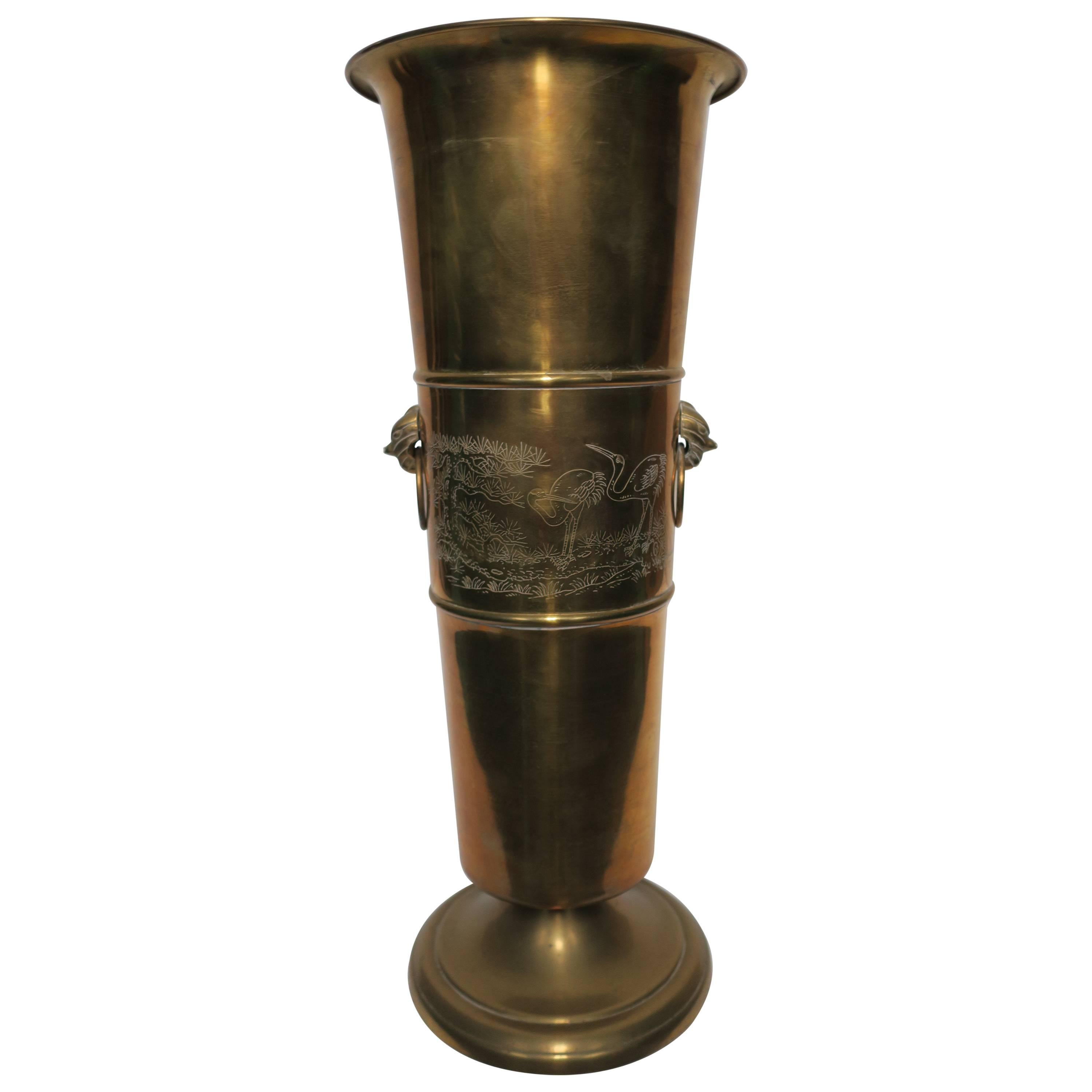 Vintage Brass Urn Umbrella Stand
