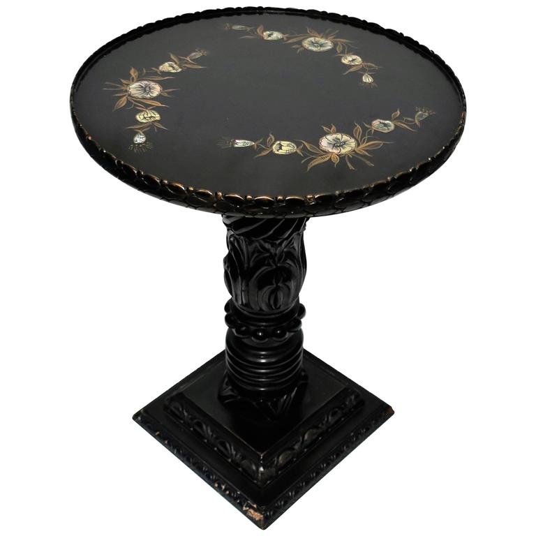 Vintage Black Lacquer Table 101