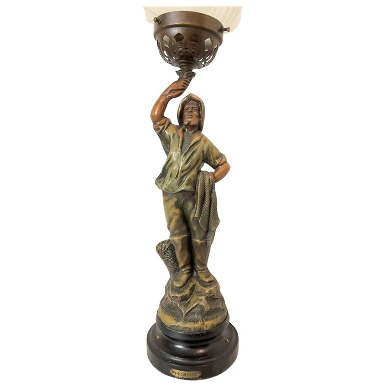 Newel Post Lamp For At 1stdibs Newel Post Light Or Lamp With Flame Shade Titled The Pecheur On