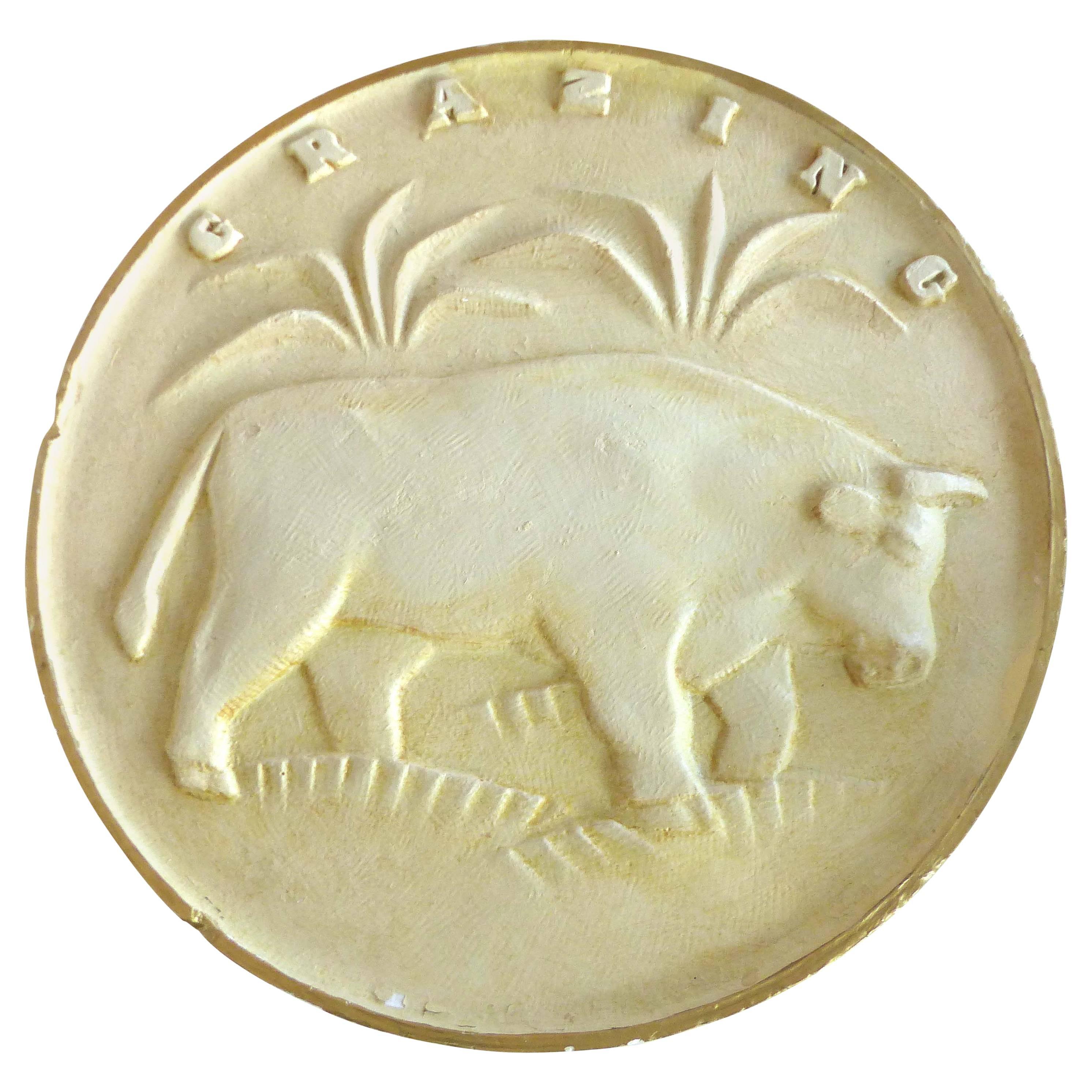 Art Deco Cattle Plaque by Charles Dodson
