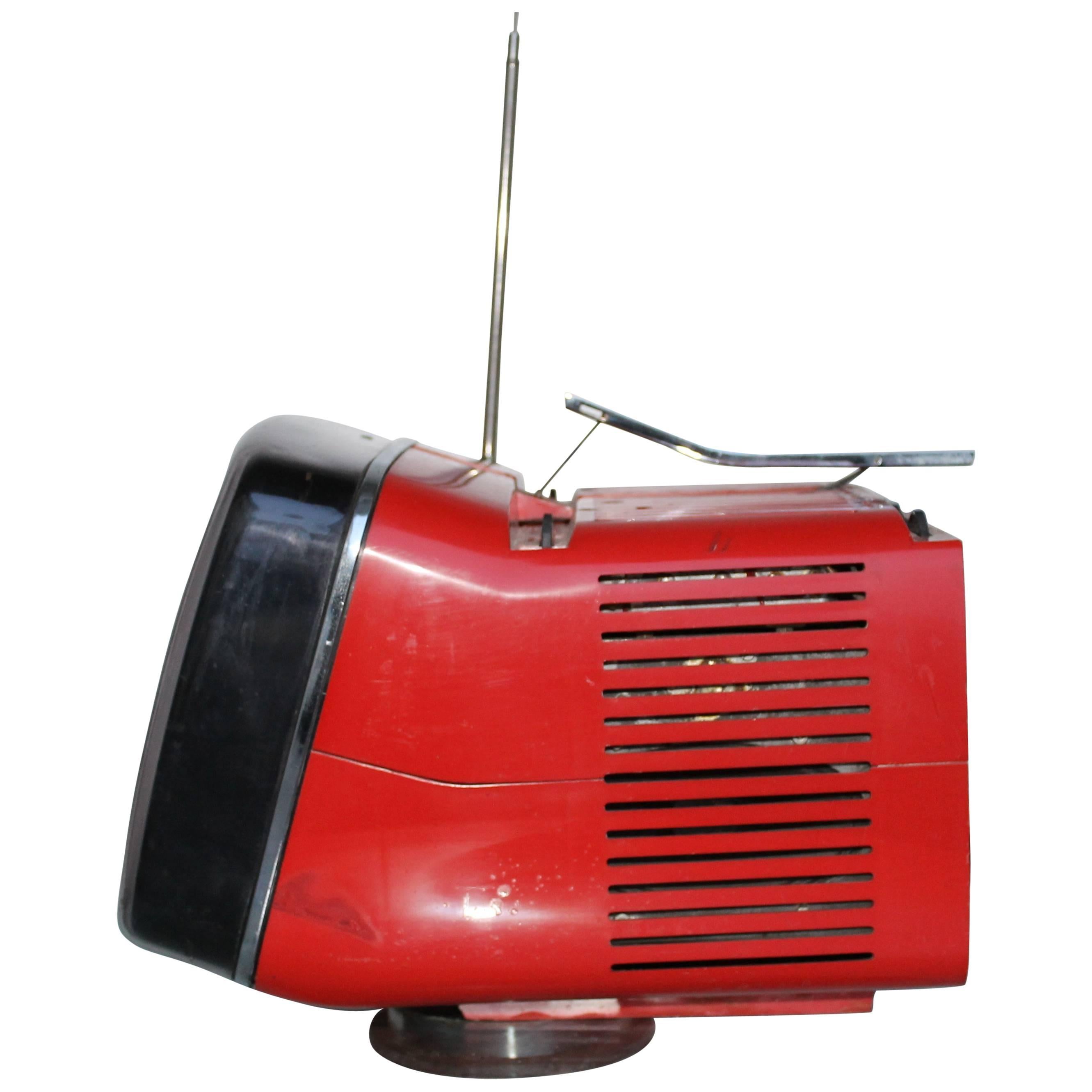 Brionvega Algol 11 Portable Red Television