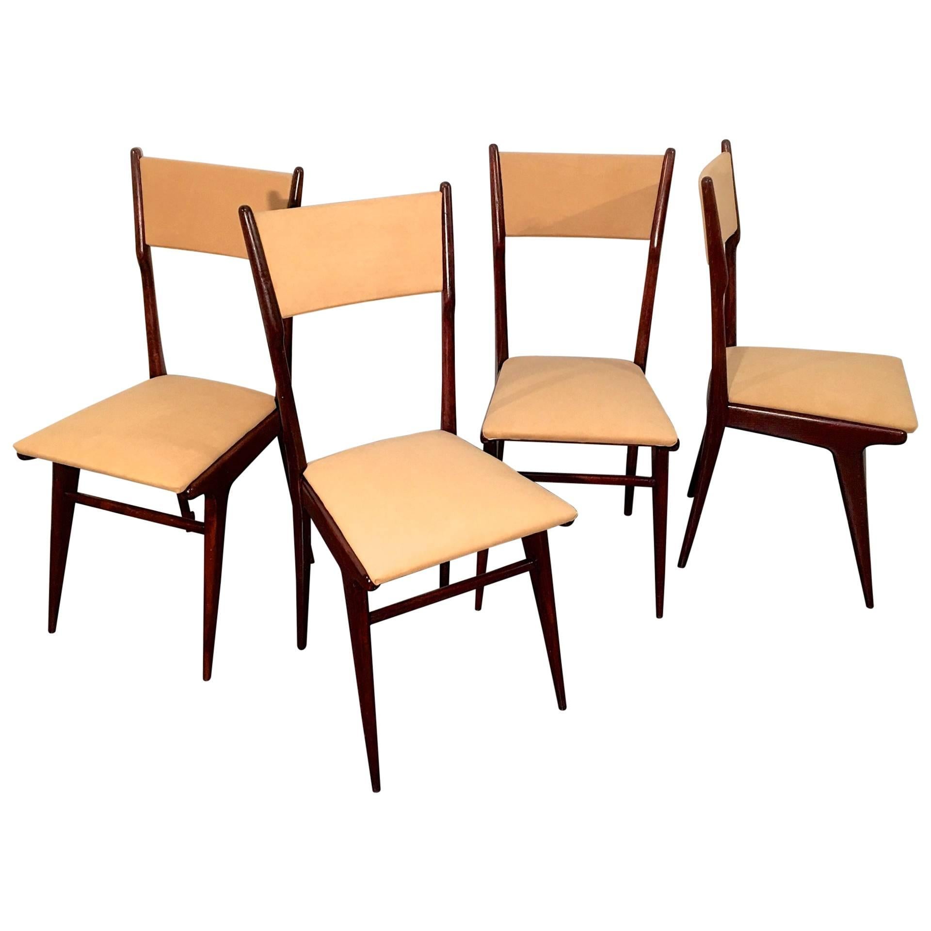 Set of Four Chairs, Style of Carlo de Carli for Cassina, 1957 For Sale