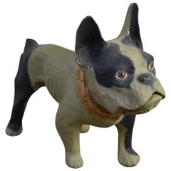 Vintage Papier Mâché Bulldog Toy Dog