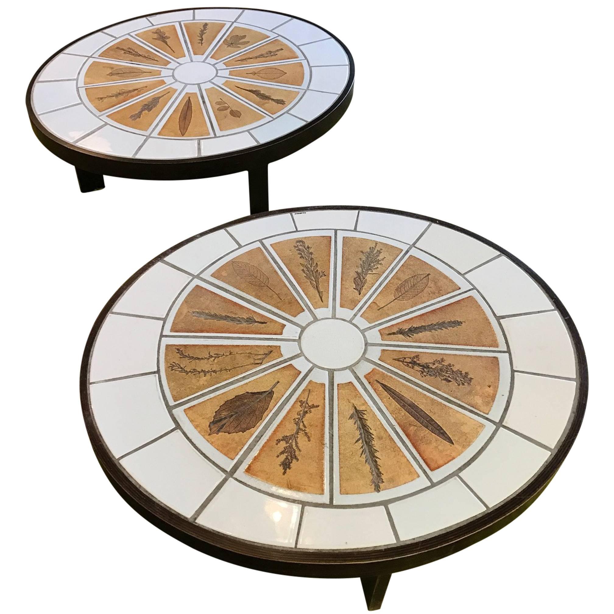 Pair of Coffee Tables by Roger Capron For Sale