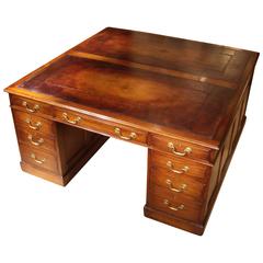 Big Impressive Mahogany Partner desk, Late 19th Century