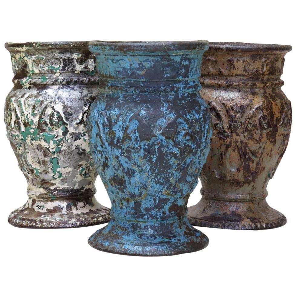 Set of Three Cast-Iron Planters from a St Petersburg Winter Garden, circa 1930s For Sale