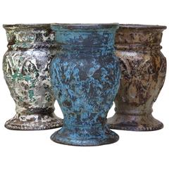 Antique Set of Three Cast-Iron Planters from a St Petersburg Winter Garden, circa 1930s