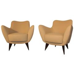 Pair of Italian Mid-Century Giulia Veronesi Armchairs for ISA