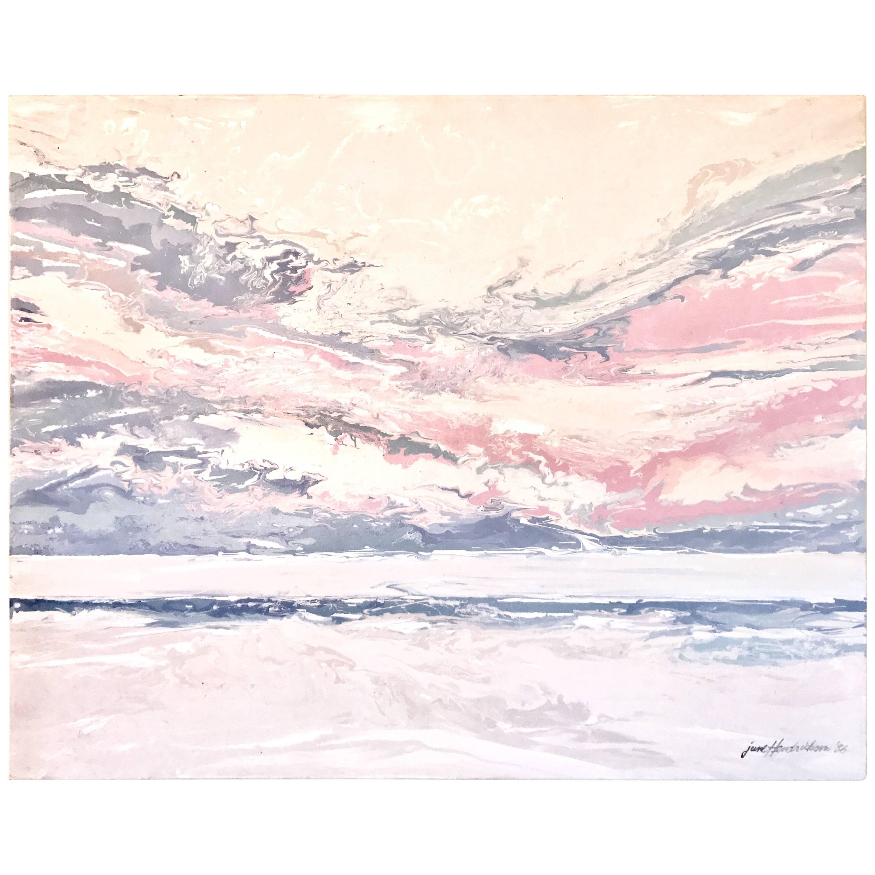 June Hendrickson Contemporary "Sunset" Oil Painting, USA, 1986 For Sale