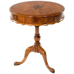 Quality Antique Revolving Walnut Drum Table