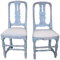 Pair of 18th Century Swedish Late Baroque Chairs