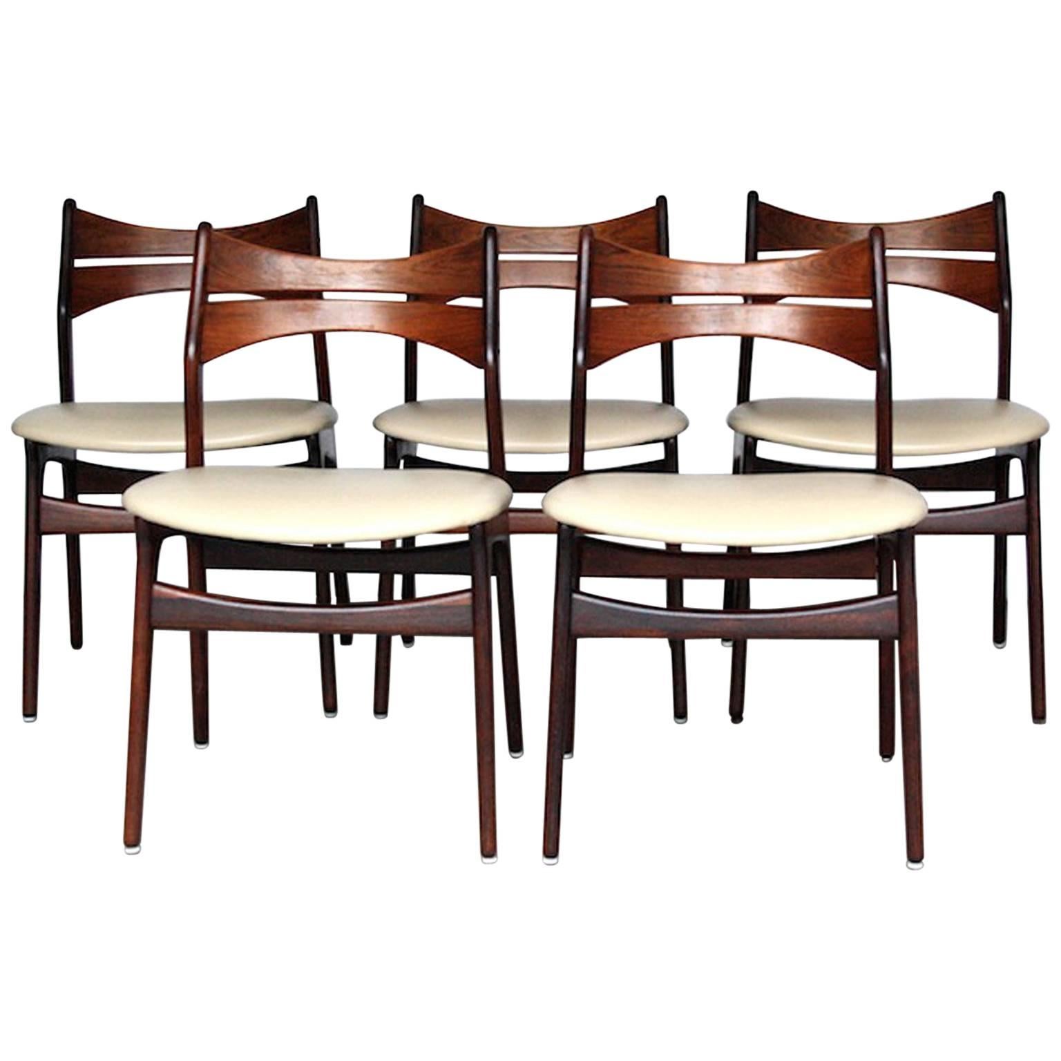 Rosewood "Model 310" Dining Chairs, Erik Buck for Chr. Christensen, Denmark 1960