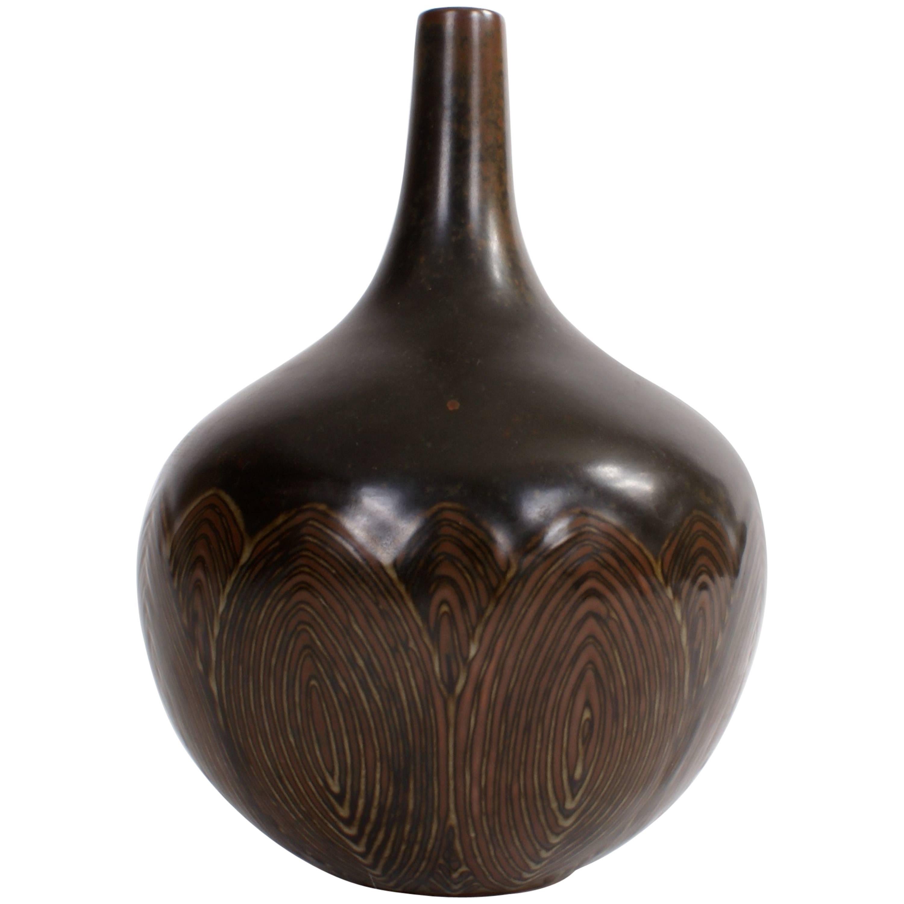 Axel Salto Stoneware Vase in Dilou Glaze for Royal Copenhagen For Sale