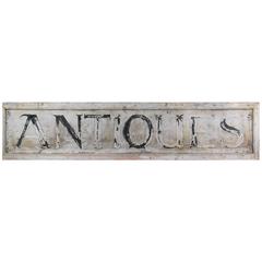 20th Century Distressed Antiques Shop Sign