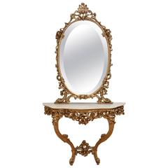 Very Decorative 20th Century Console Table with Mirror 3