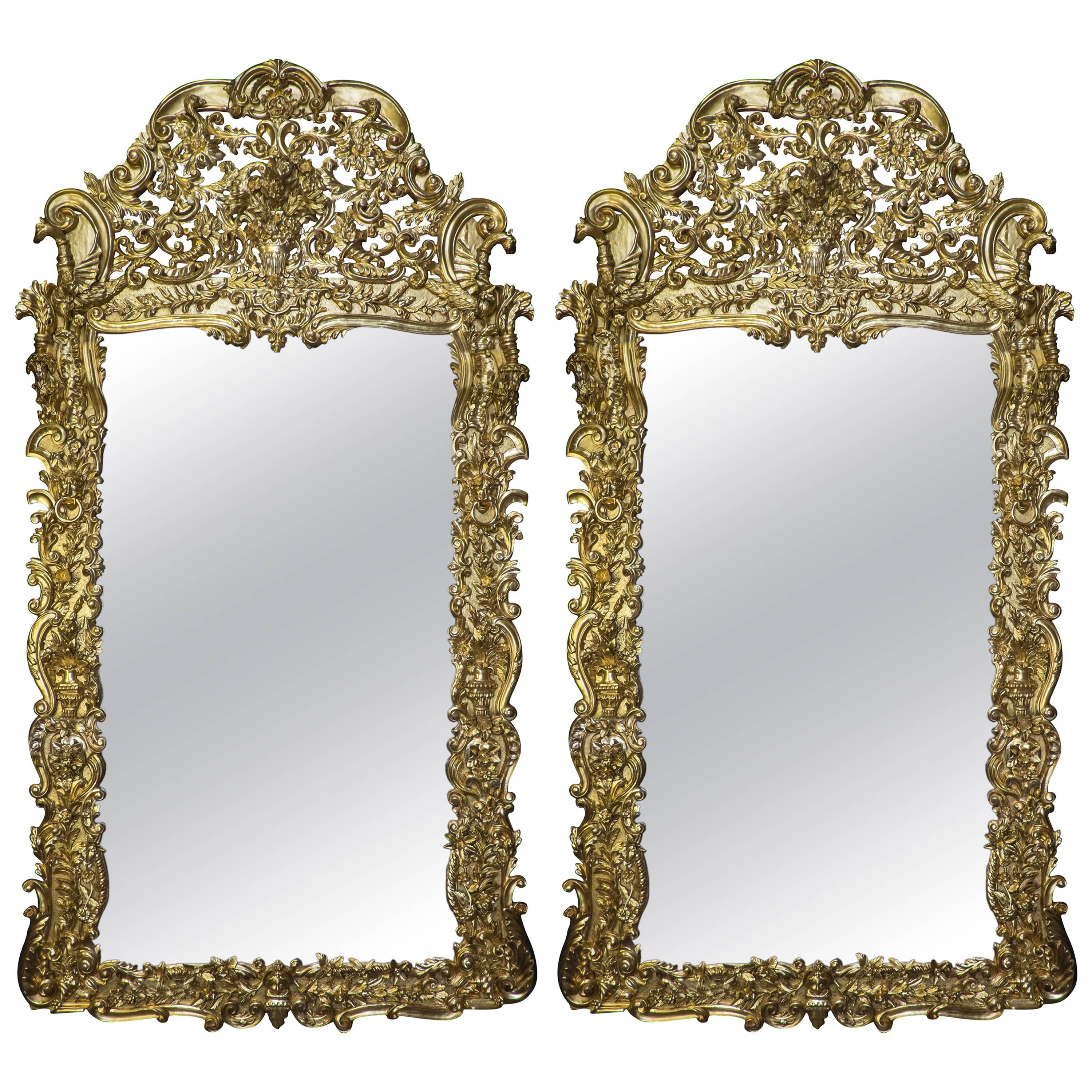 Pair of Very Large 19th Century Baroque Mirrors