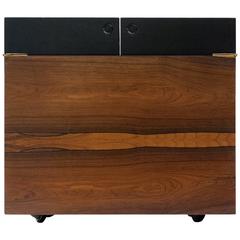 Vintage Rosewood Record Holder Storage Cabinet by Gunnar Mystrand for Kallemo Sweden