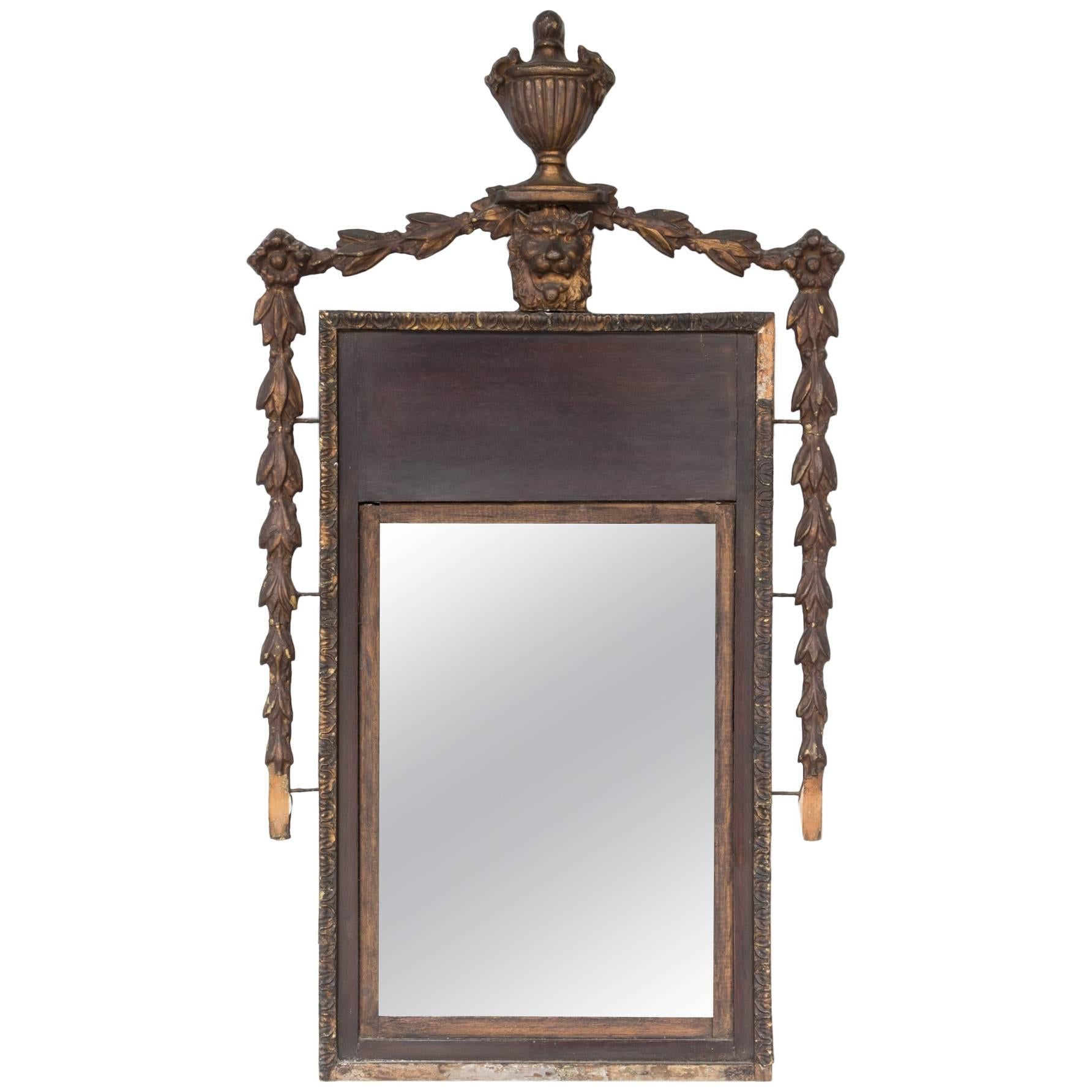 Tuscan Gilded Bronze and Wood Mirror For Sale