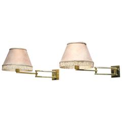 Pair of Brass Adjustable Sconces