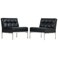 Pair of 1960s Johannes Spalt Constanze Lounge Chairs Wittmann Steel & Leather 6
