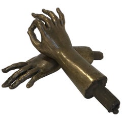 Pair of Bronze Hands Sculpture