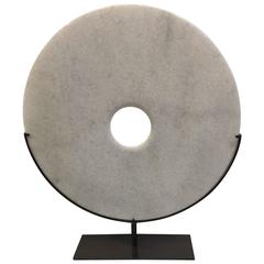 Large Smooth White Disc Sculpture, Contemporary, China