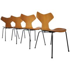 Four Model 3130 Grand Prix Chair by Arne Jacobsen for Fritz Hansen 9