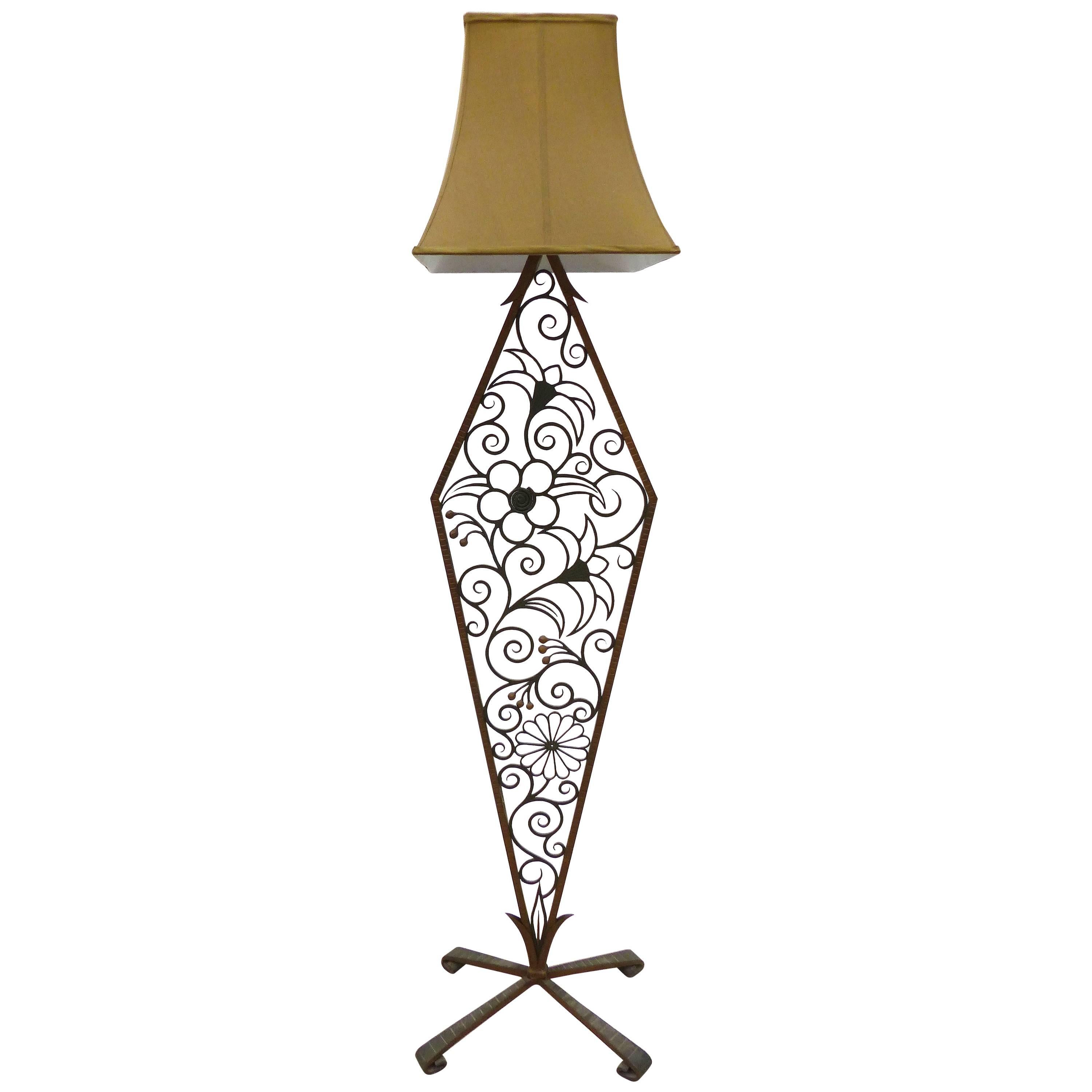 1920s, American, Art Deco Iron Floor Lamp