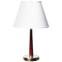 Hans Bergström Leather-Wrapped Table Lamp for Ateljé Lyktan 2