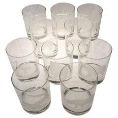 Set of Ten Georg Jensen Endangered Wildlife Tumblers
