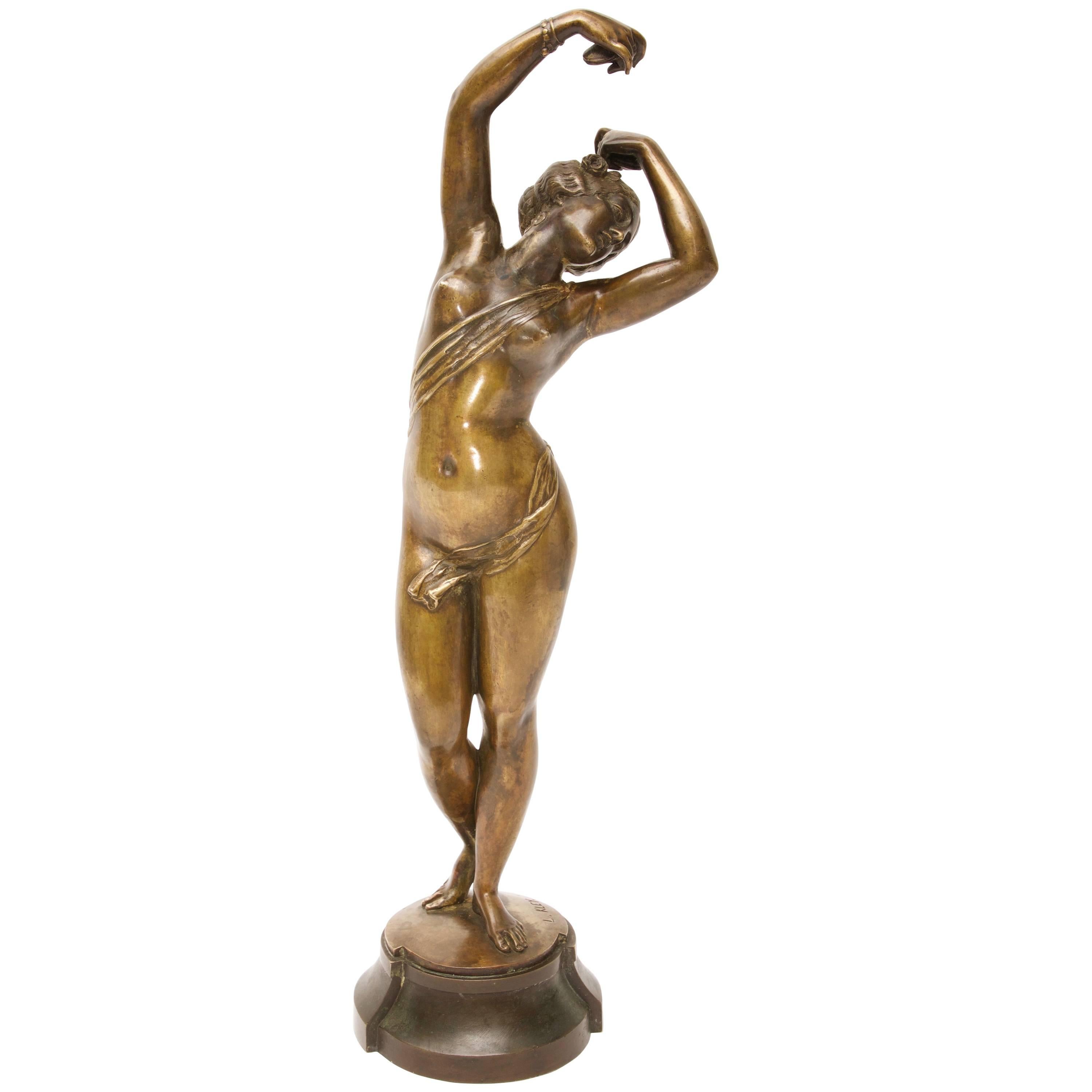 Sculpture en bronze Art Nouveau d'époque:: danseuse espagnole par Louis Kley