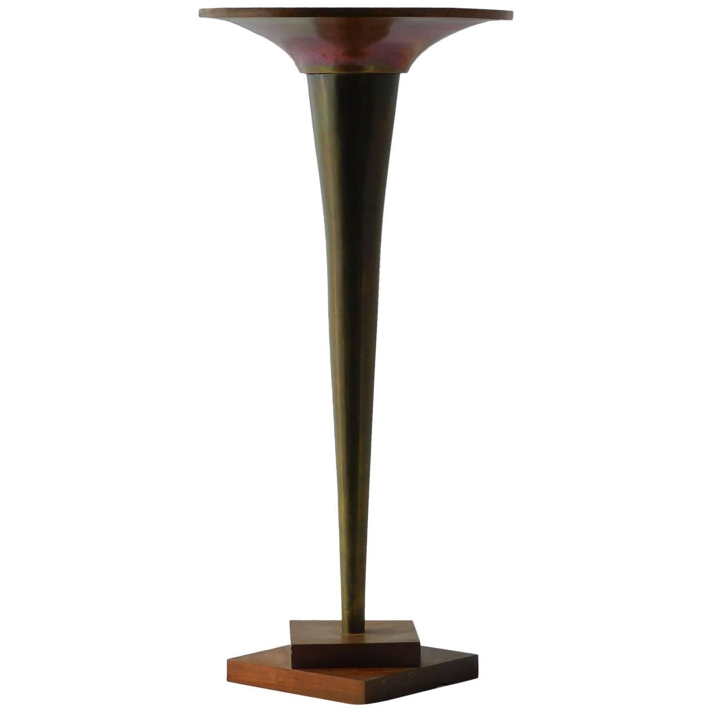 Art Deco Lamp Copper Uplighter Large Table Light, circa 1930